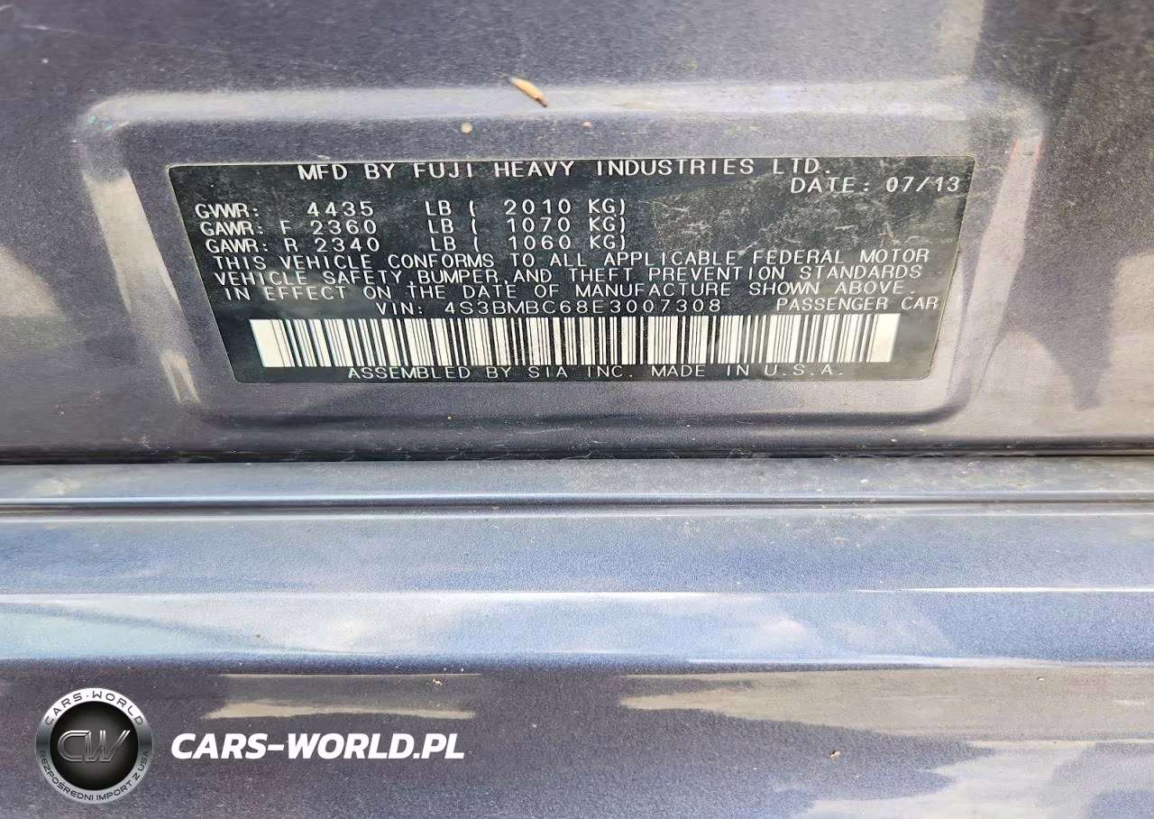 2014 Subaru Legacy 2.5I Premium VIN:4S3BMBC68E3007308 - 12