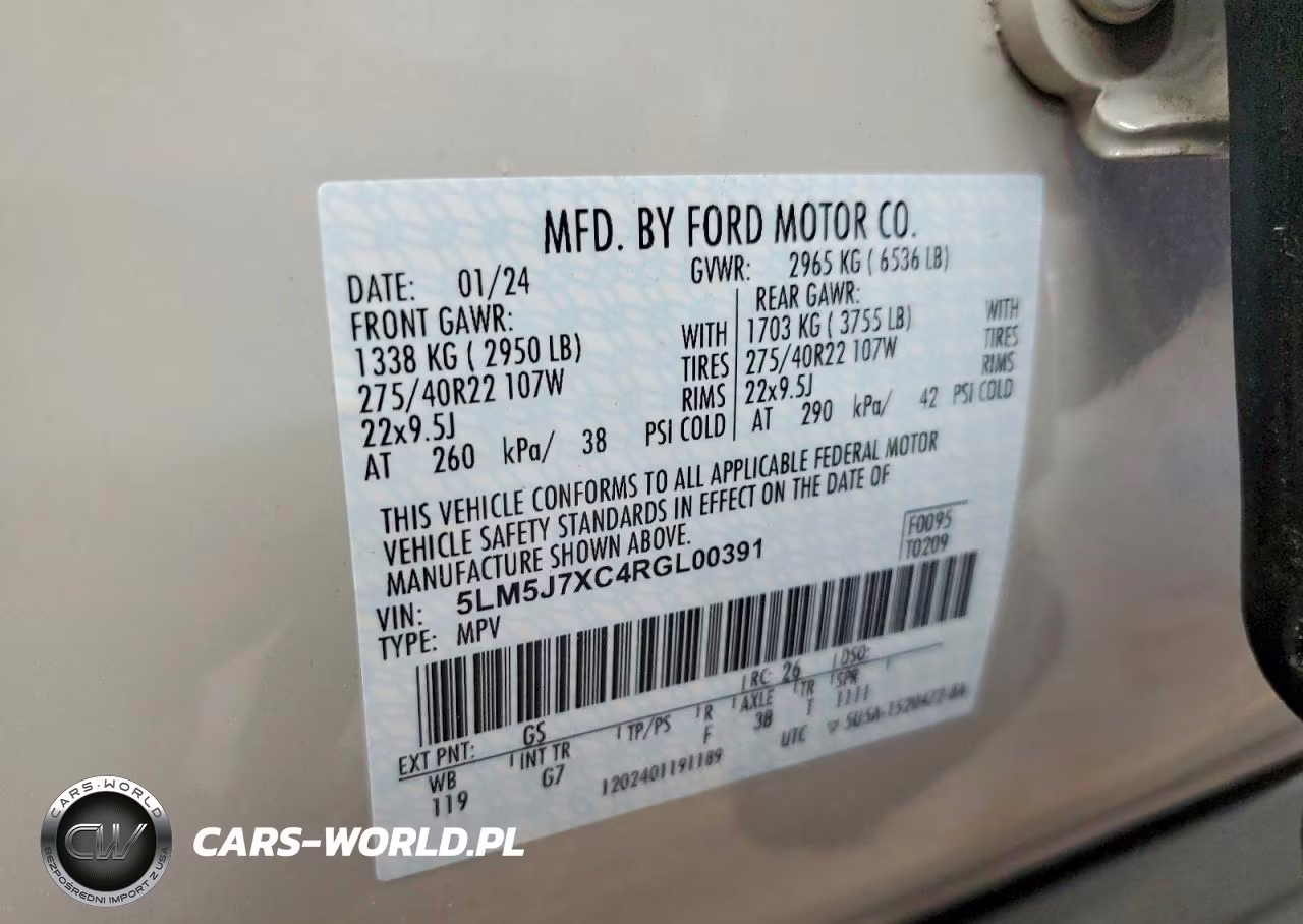 2024 Lincoln Aviator Reserve VIN:5LM5J7XC4RGL00391 - 13