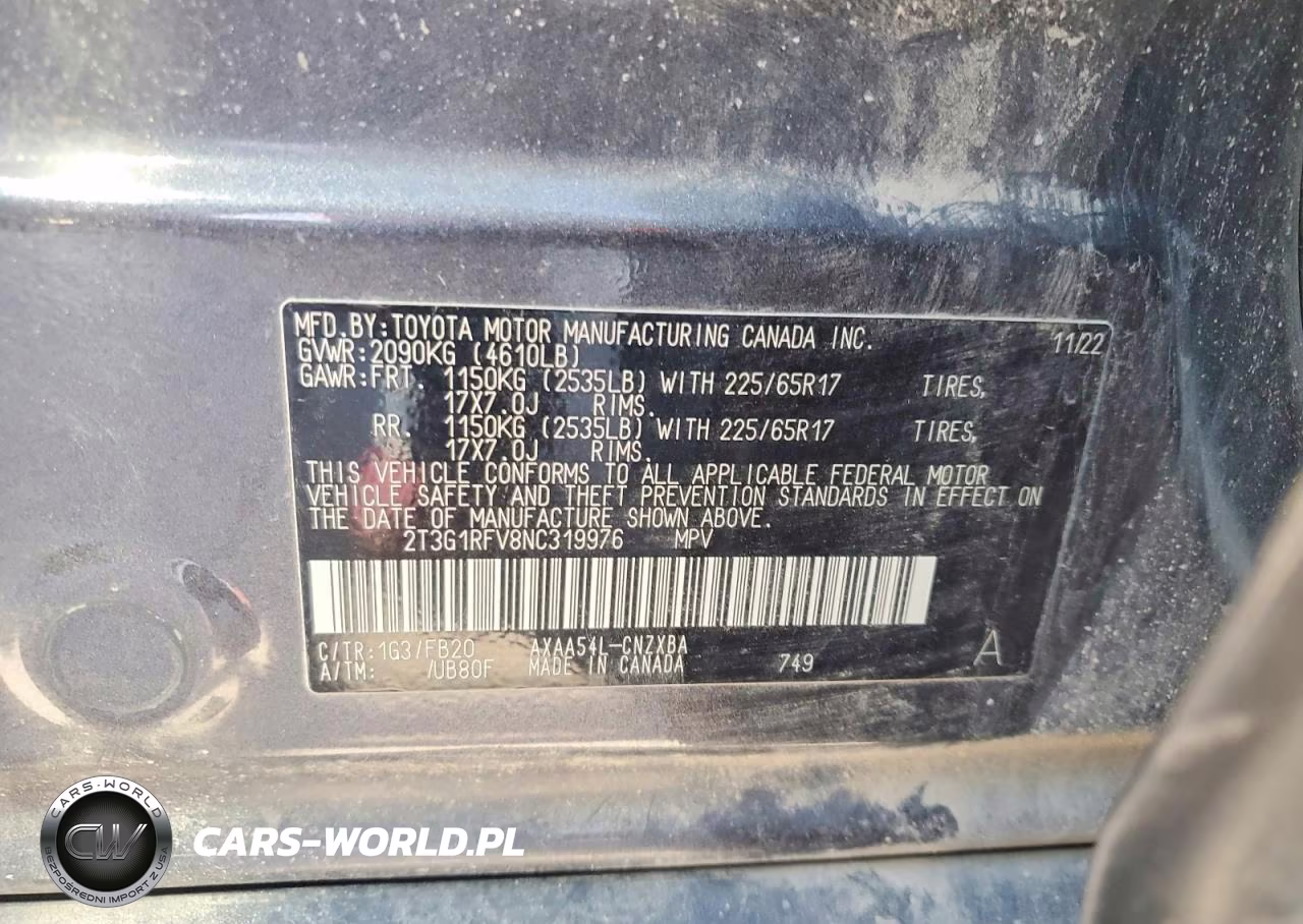 2022 Toyota Rav4 Le VIN:2T3G1RFV8NC319976 - 13