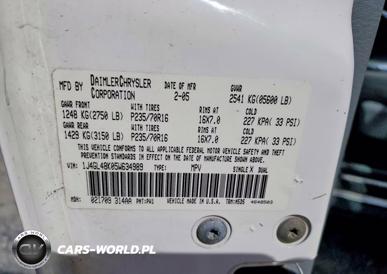 2005 Jeep Liberty Sport VIN:1J4GL48K05W634989 - 13
