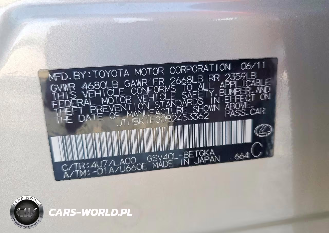 2011 Lexus Es 350 VIN:JTHBK1EG0B2453362 - 13