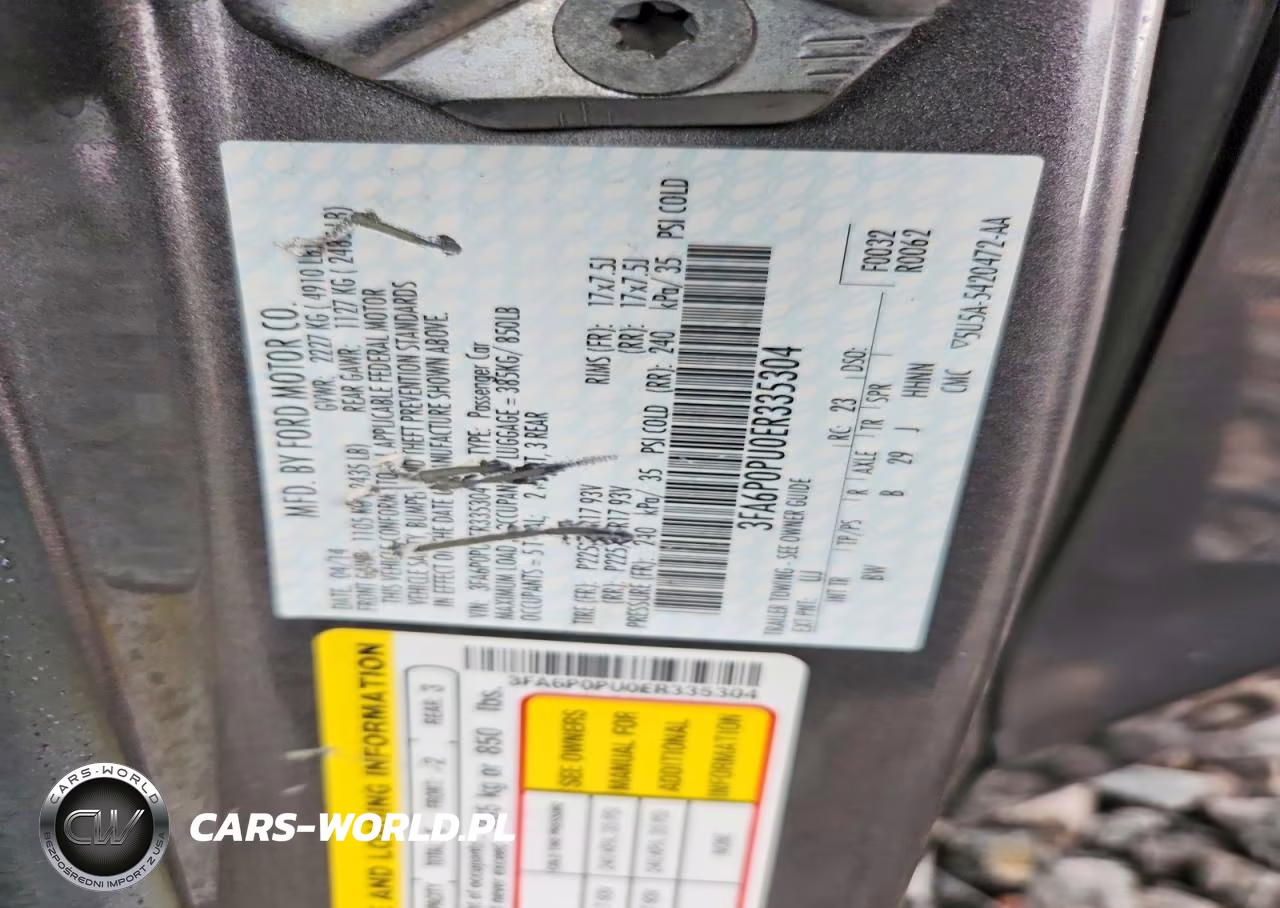 2014 Ford Fusion Se Phev VIN:3FA6P0PU0ER335304 - 12