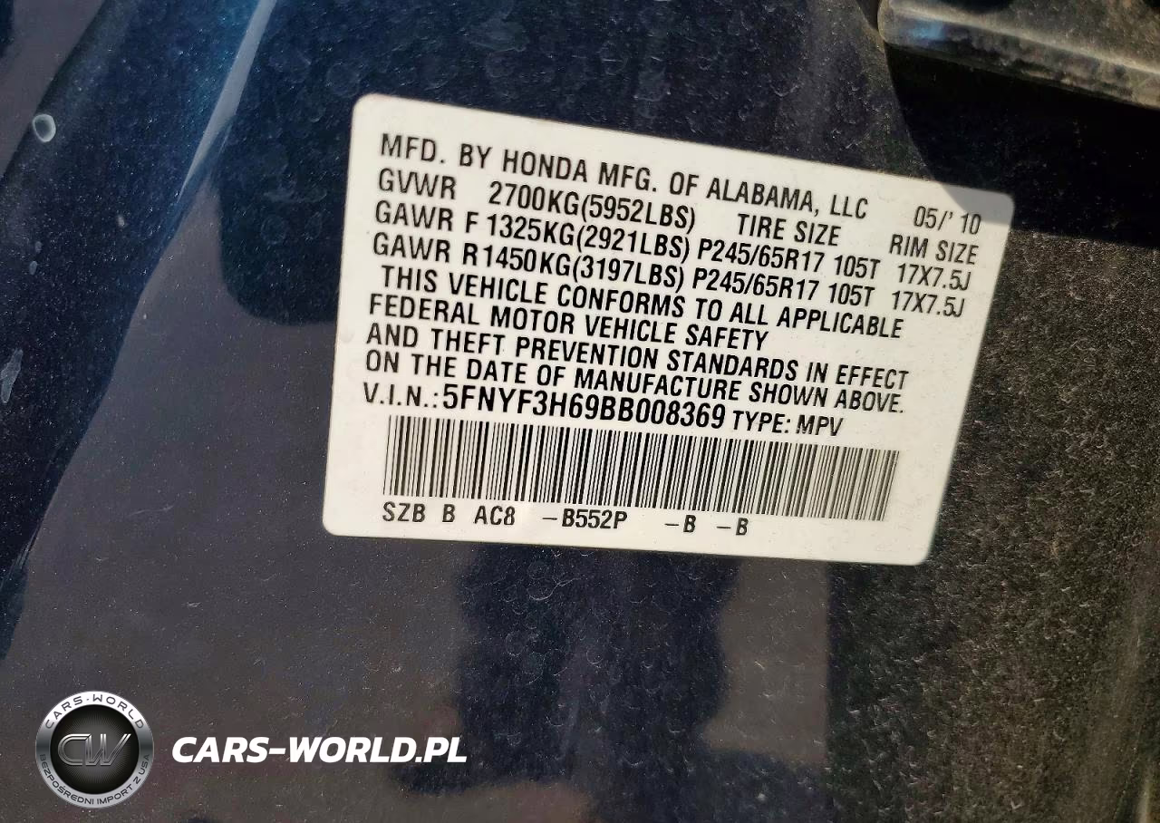 2011 Honda Pilot Exl VIN:5FNYF3H69BB008369 - 14