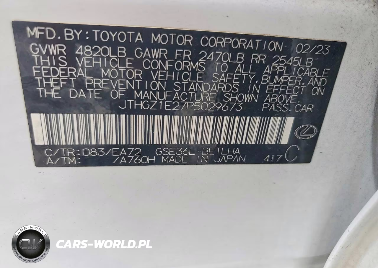 2023 Lexus Is 350 F Sport VIN:JTHGZ1E27P5029673 - 12
