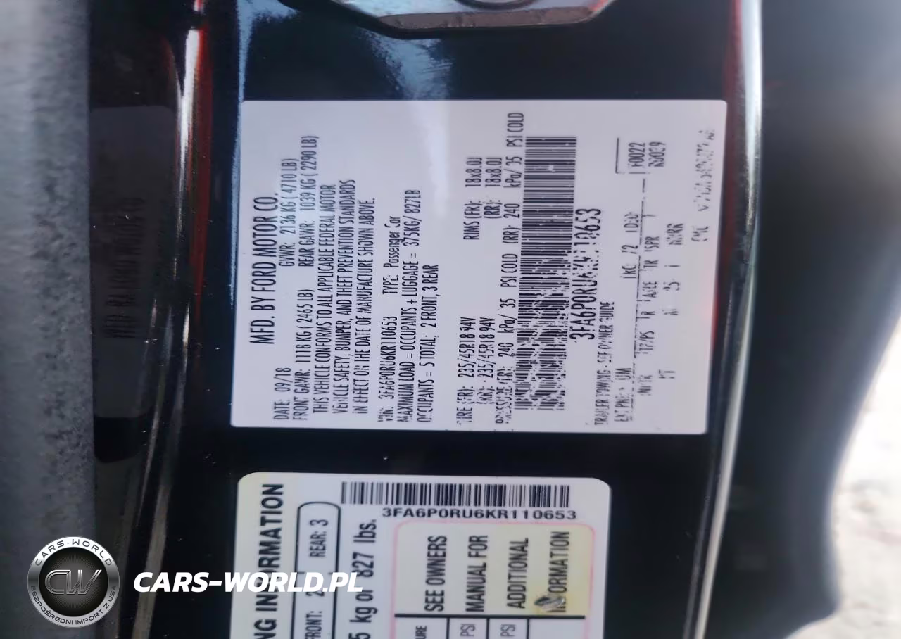 2019 Ford Fusion Titanium VIN:3FA6P0RU6KR110653 - 12