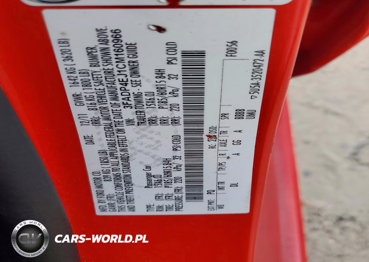 2012 Ford Fiesta Se VIN:3FADP4EJ1CM160966 - 12