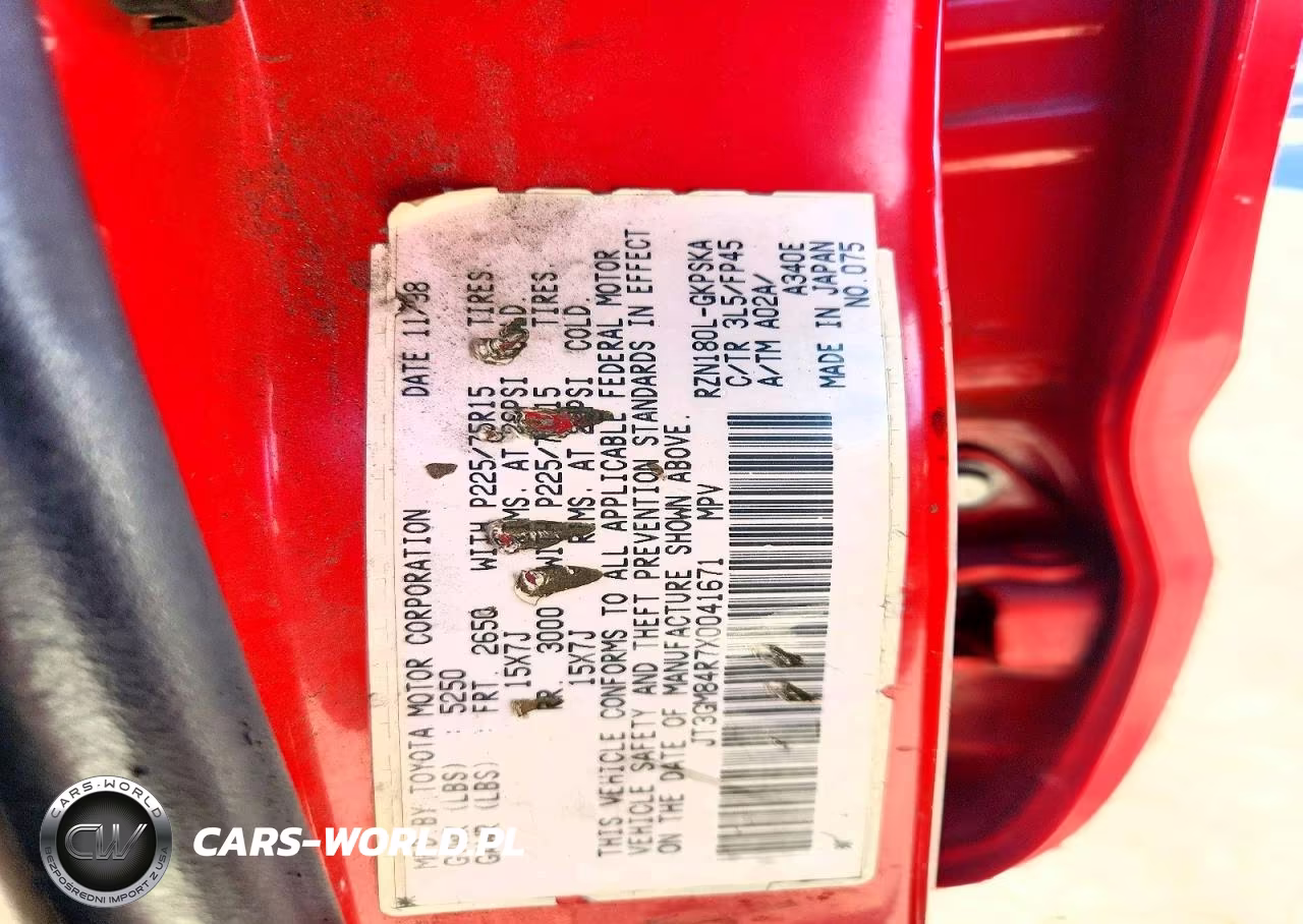 1999 Toyota 4Runner Base VIN:JT3GM84R7X0041671 - 13