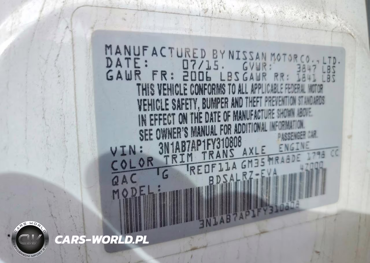 2015 Nissan Sentra Sr VIN:3N1AB7AP1FY310808 - 12