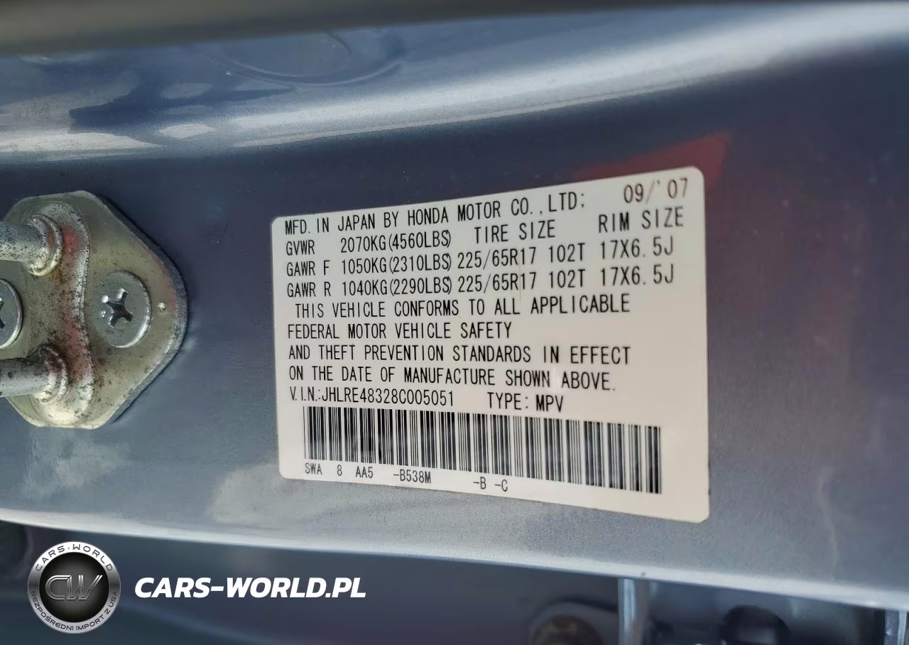 2008 Honda Cr-V Lx VIN:JHLRE48328C005051 - 13