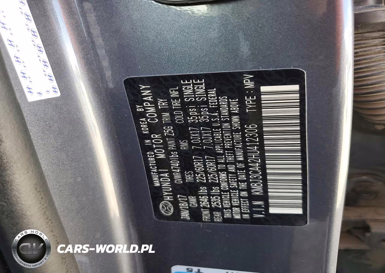 2017 Hyundai Tucson Se VIN:KM8J3CA42HU412306 - 12