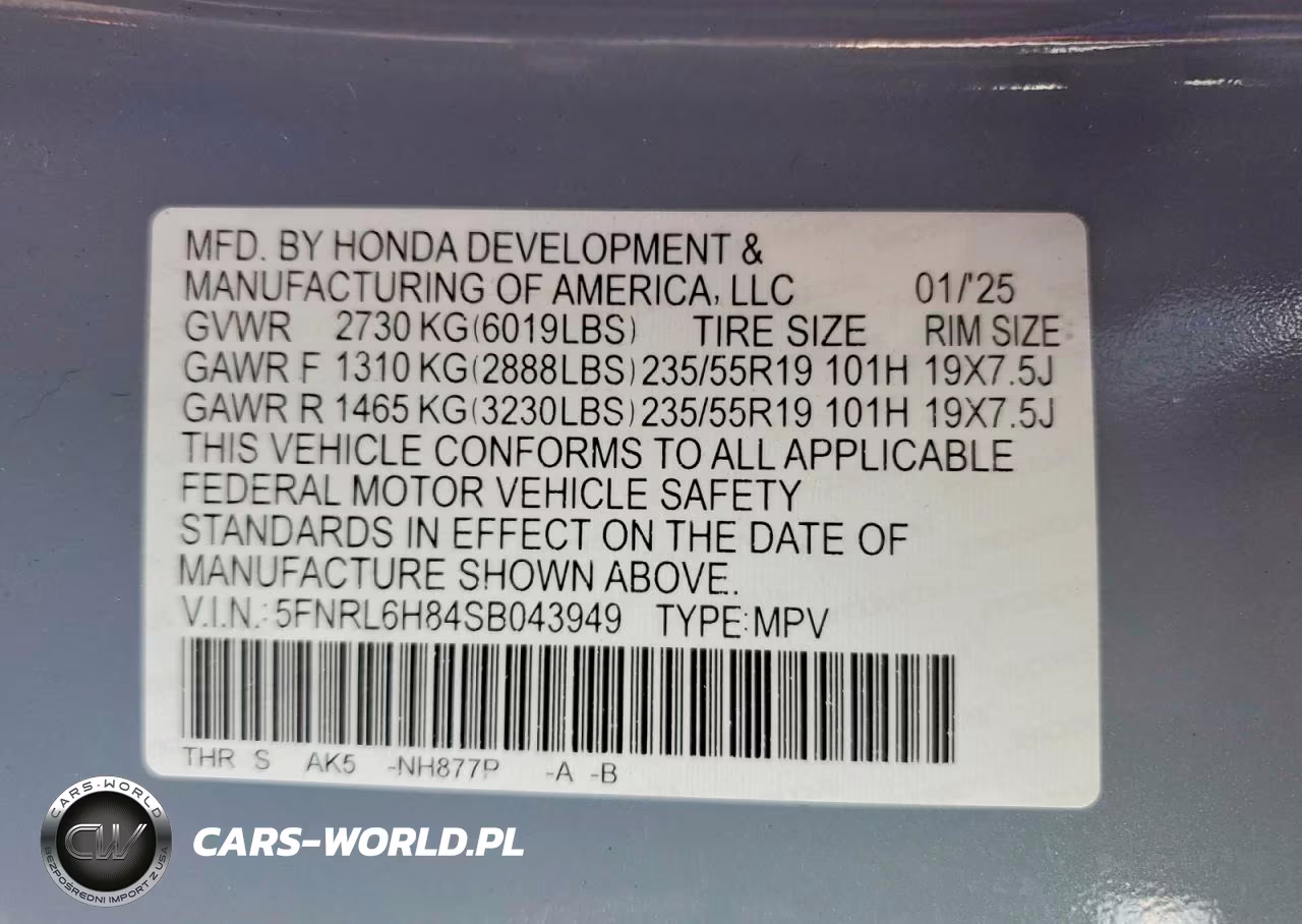 2025 Honda Odyssey Touring VIN:5FNRL6H84SB043949 - 13