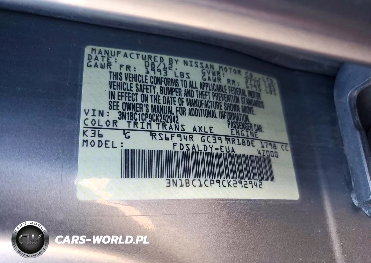 2012 Nissan Versa 1.8 S VIN:3N1BC1CP9CK292942 - 12
