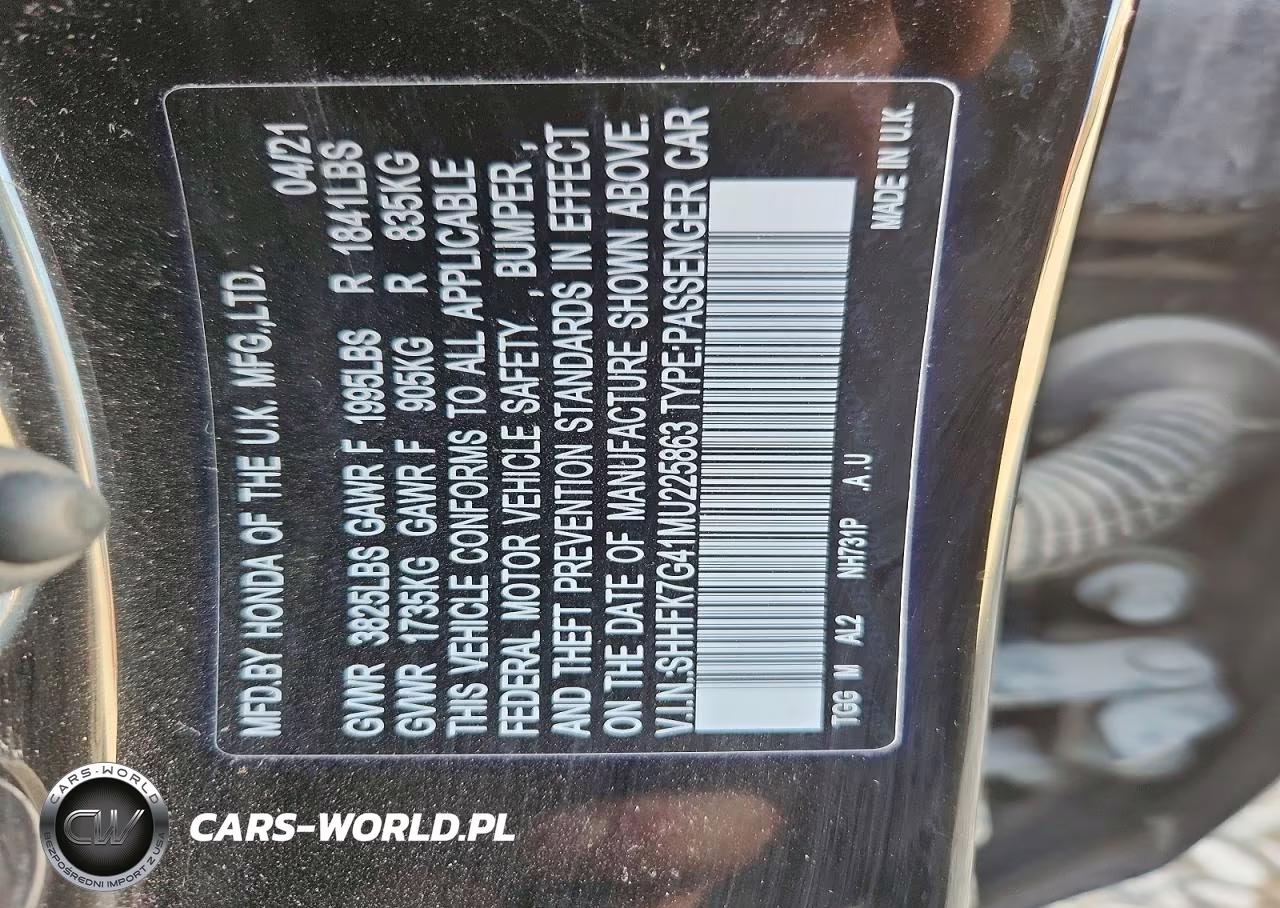 2021 Honda Civic Sport VIN:SHHFK7G41MU225863 - 12