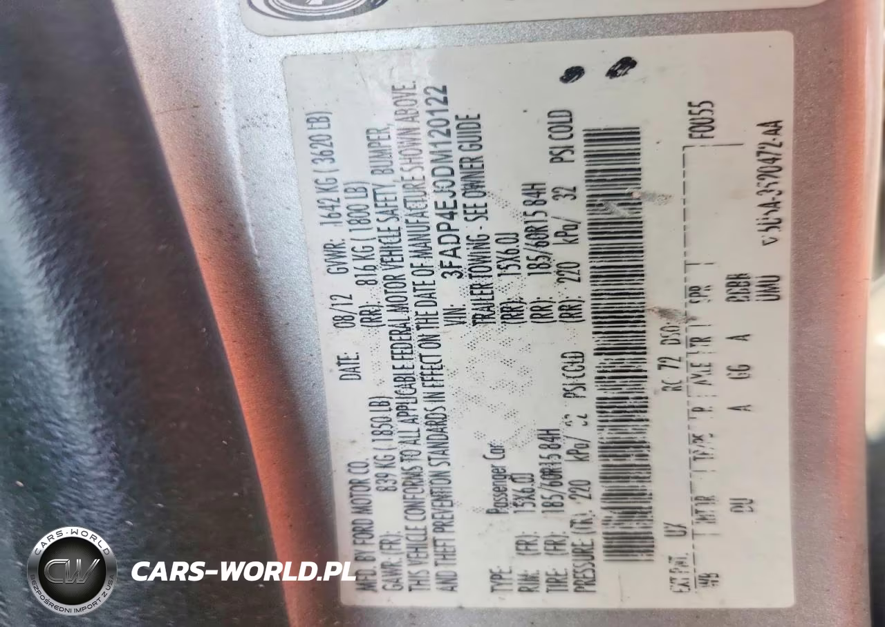2013 Ford Fiesta Se VIN:3FADP4EJ0DM120122 - 12