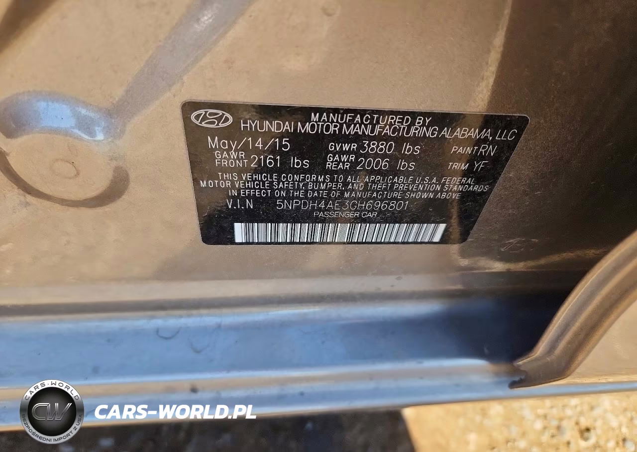 2016 Hyundai Elantra Se VIN:5NPDH4AE3GH696801 - 12