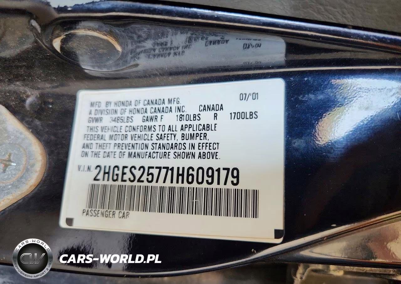 2001 Honda Civic Ex VIN:2HGES25771H609179 - 12