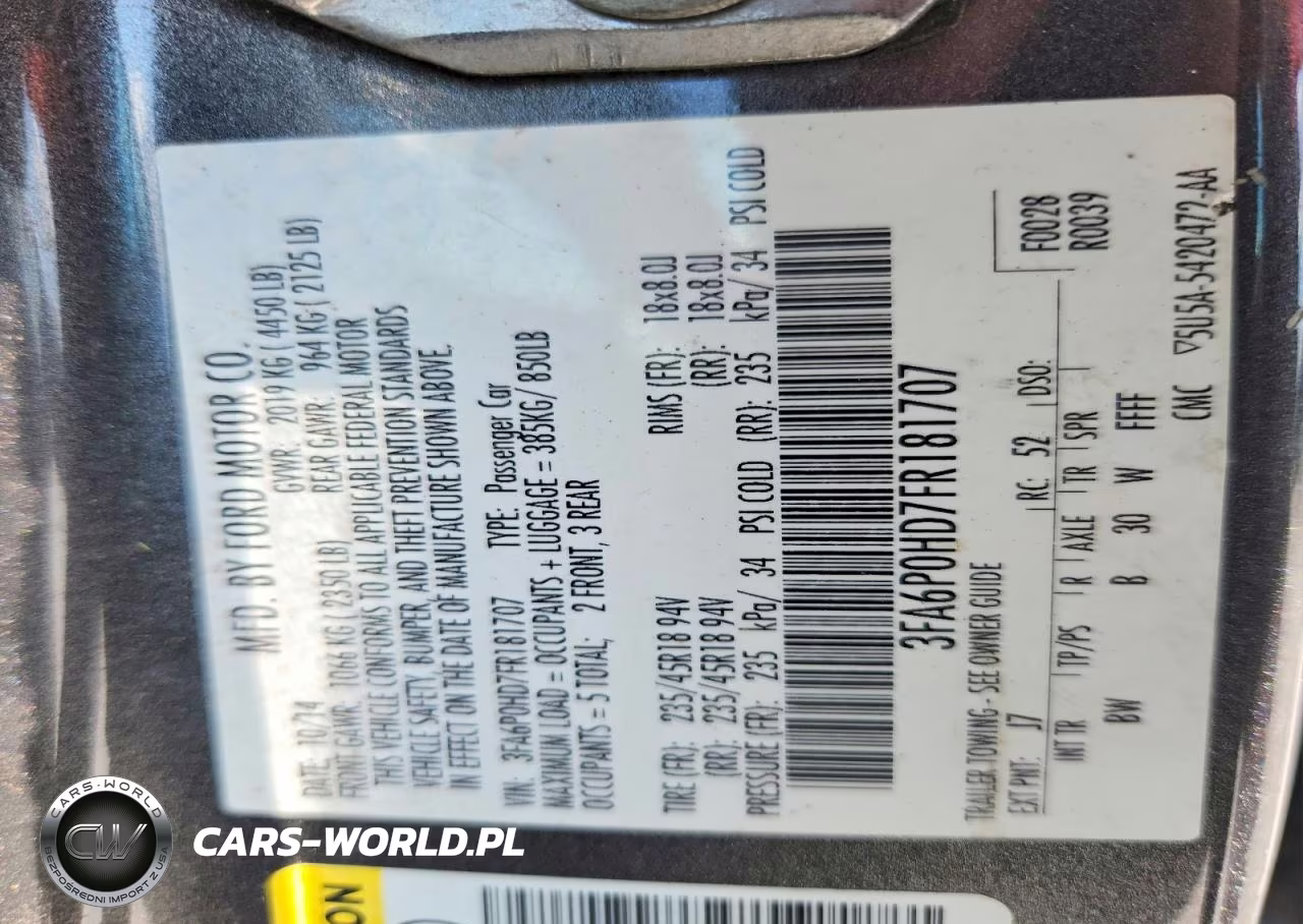 2015 Ford Fusion Se VIN:3FA6P0HD7FR181707 - 12