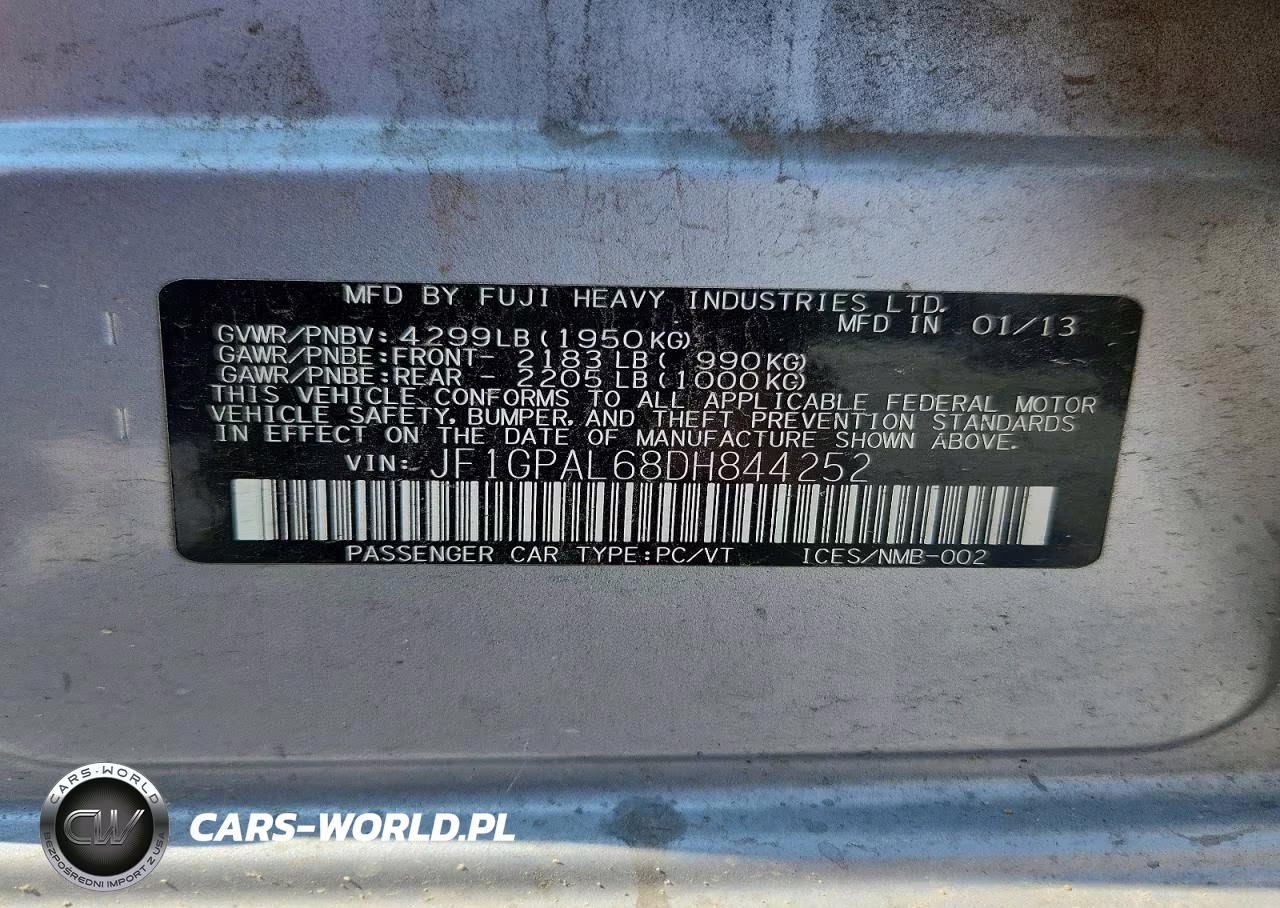 2013 Subaru Impreza Sport Premium VIN:JF1GPAL68DH844252 - 12