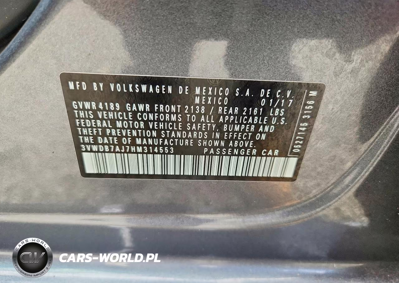 2017 Volkswagen Jetta Se VIN:3VWDB7AJ7HM314553 - 12