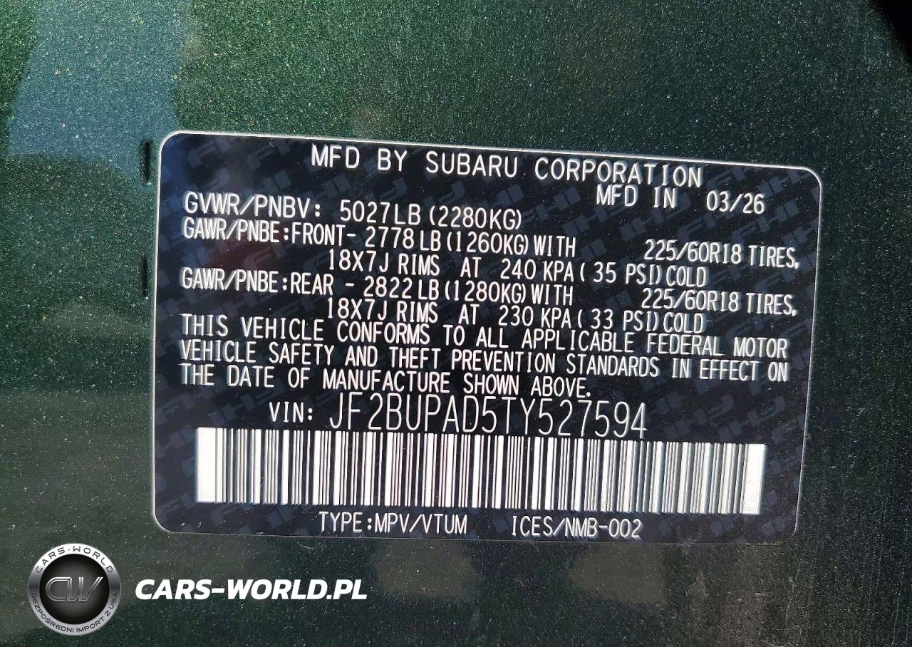 2026 Subaru Outback Premium VIN:JF2BUPAD5TY527594 - 12