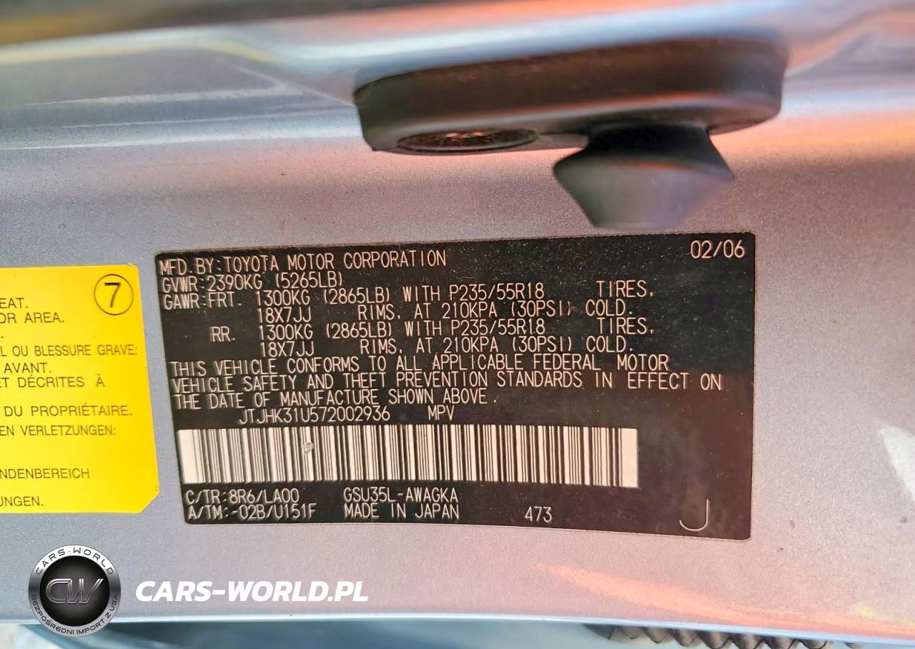 2007 Lexus Rx 350 VIN:JTJHK31U572002936 - 12