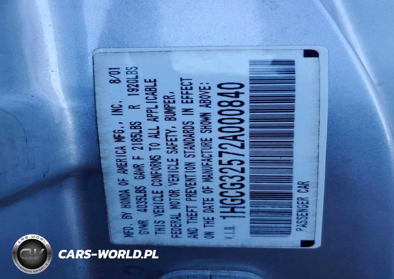 2002 Honda Accord Ex VIN:1HGCG32572A000840 - 13