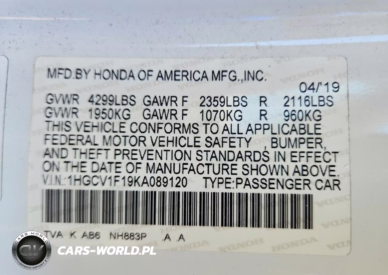 2019 Honda Accord Lx VIN:1HGCV1F19KA089120 - 13