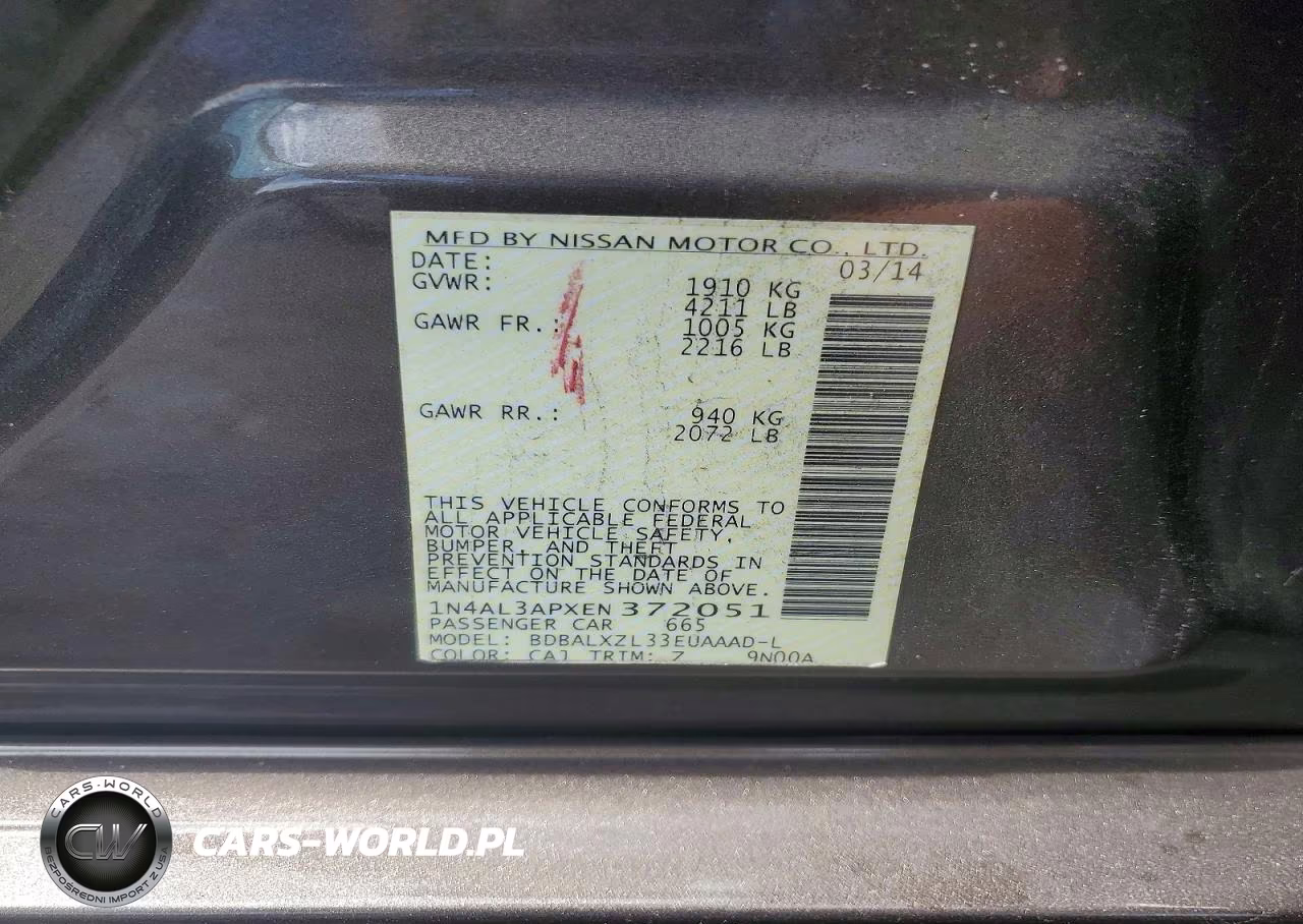 2014 Nissan Altima 2.5 VIN:1N4AL3APXEN372051 - 12