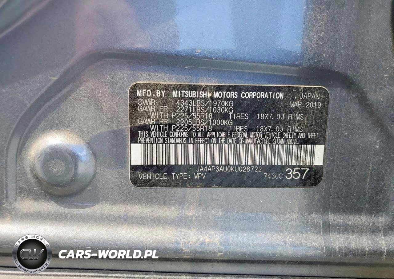 2019 Mitsubishi Outlander Sport Es VIN:JA4AP3AU0KU026722 - 13