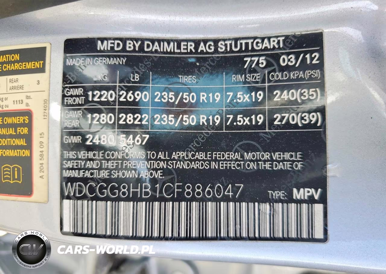 2012 Mercedes-Benz Glk 350 4Matic VIN:WDCGG8HB1CF886047 - 14