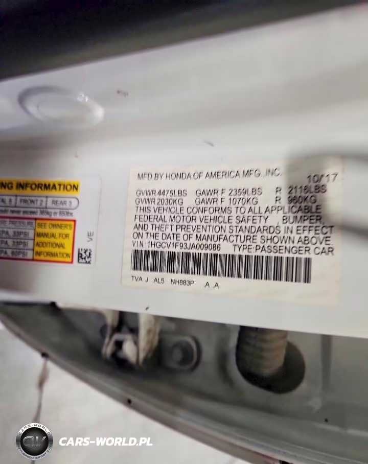 2018 Honda Accord Touring VIN:1HGCV1F93JA009086 - 13