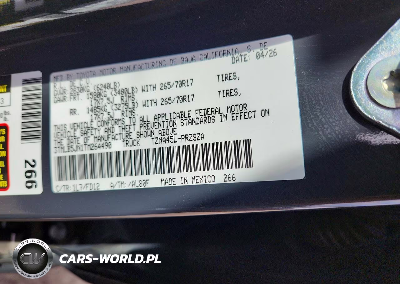 2026 Toyota Tacoma Trd Off Road VIN:3TMLB5JN1TM264490 - 12