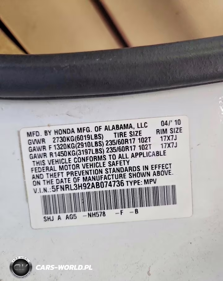 2010 Honda Odyssey Touring VIN:5FNRL3H92AB074736 - 13