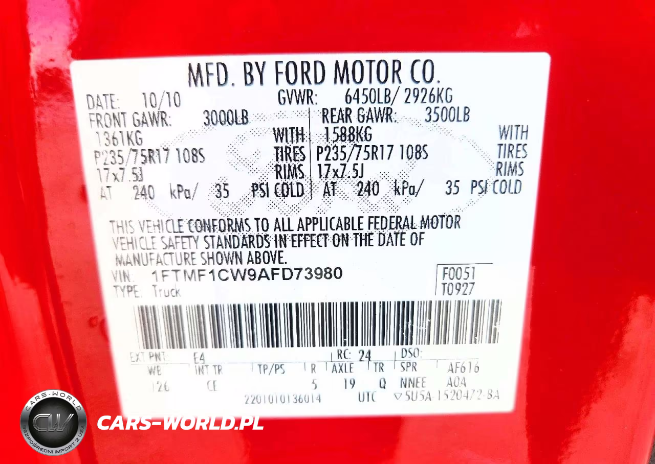 2010 Ford F150 VIN:1FTMF1CW9AFD73980 - 13