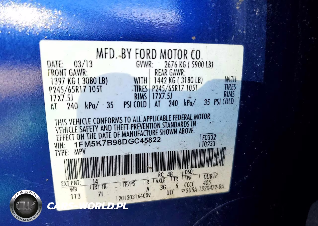 2013 Ford Explorer VIN:1FM5K7B98DGC45822 - 13