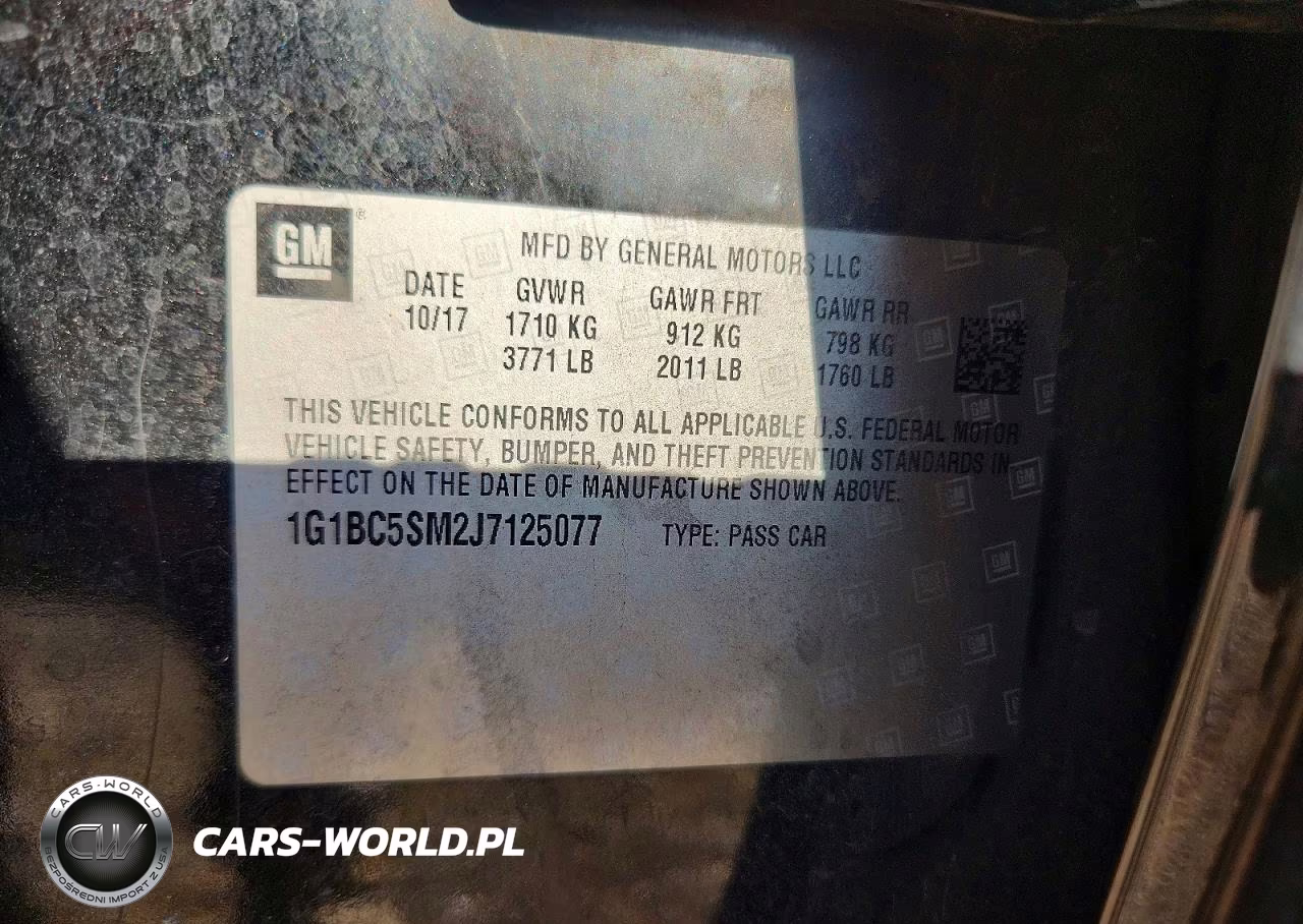 2018 Chevrolet Cruze Ls VIN:1G1BC5SM2J7125077 - 12