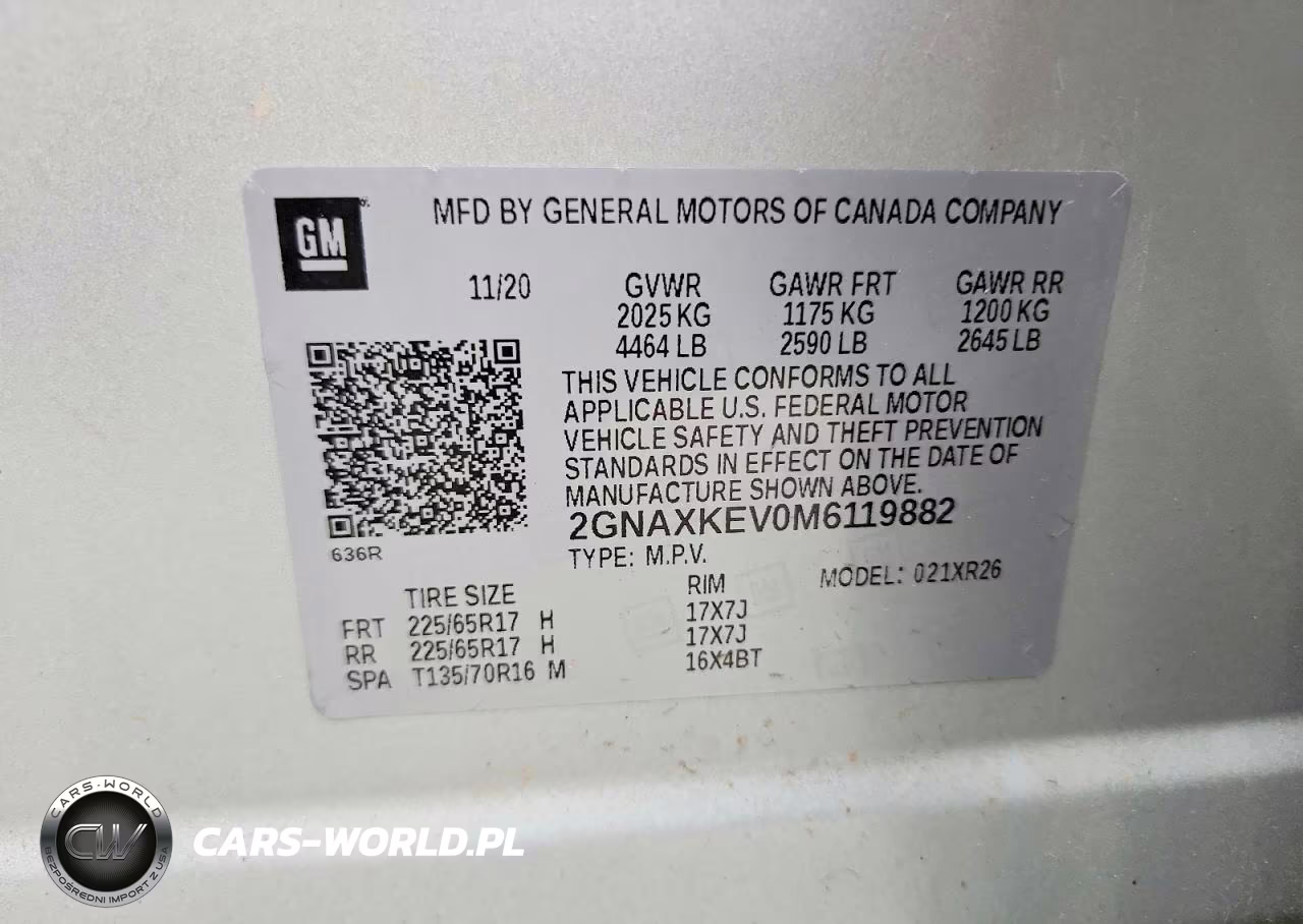 2021 Chevrolet Equinox Lt VIN:2GNAXKEV0M6119882 - 13