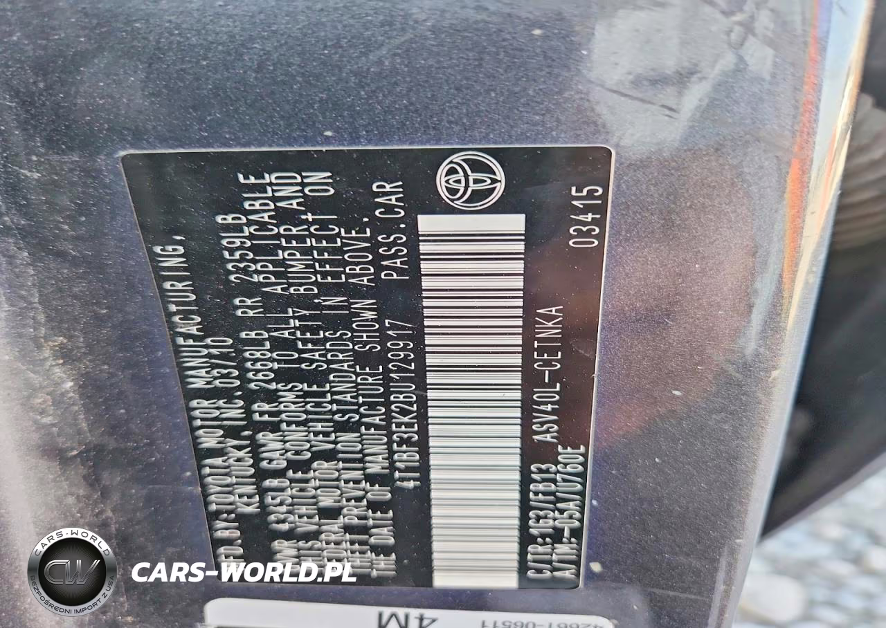 2011 Toyota Camry Le VIN:4T1BF3EK2BU129917 - 12