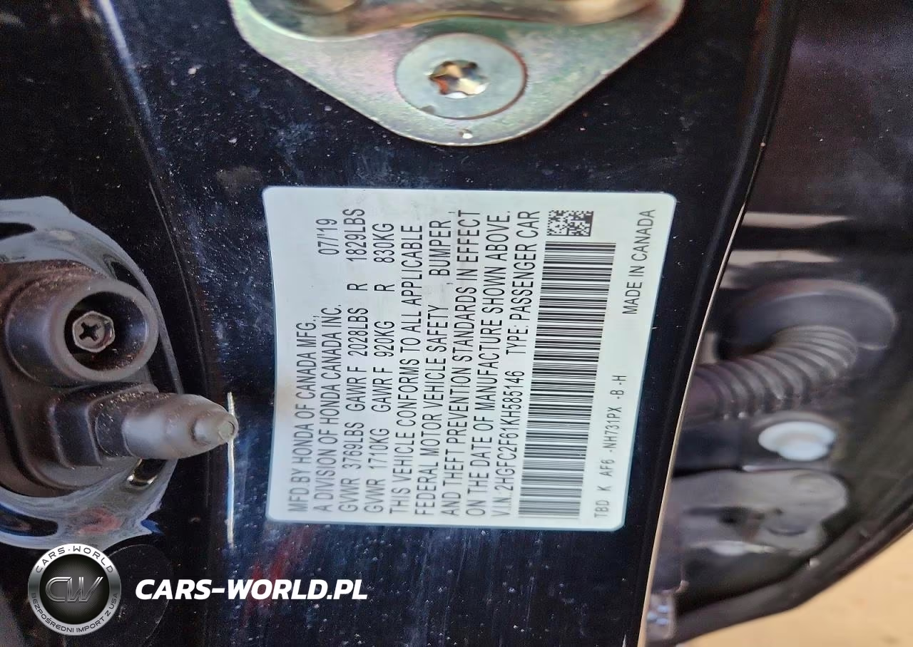 2019 Honda Civic Lx VIN:2HGFC2F61KH585146 - 12