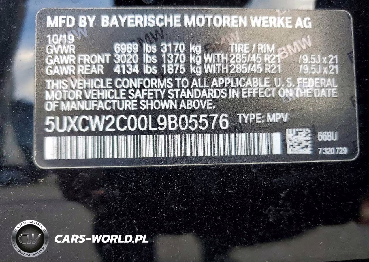 2020 BMW X7 xDrive40I VIN:5UXCW2C00L9B05576 - 13