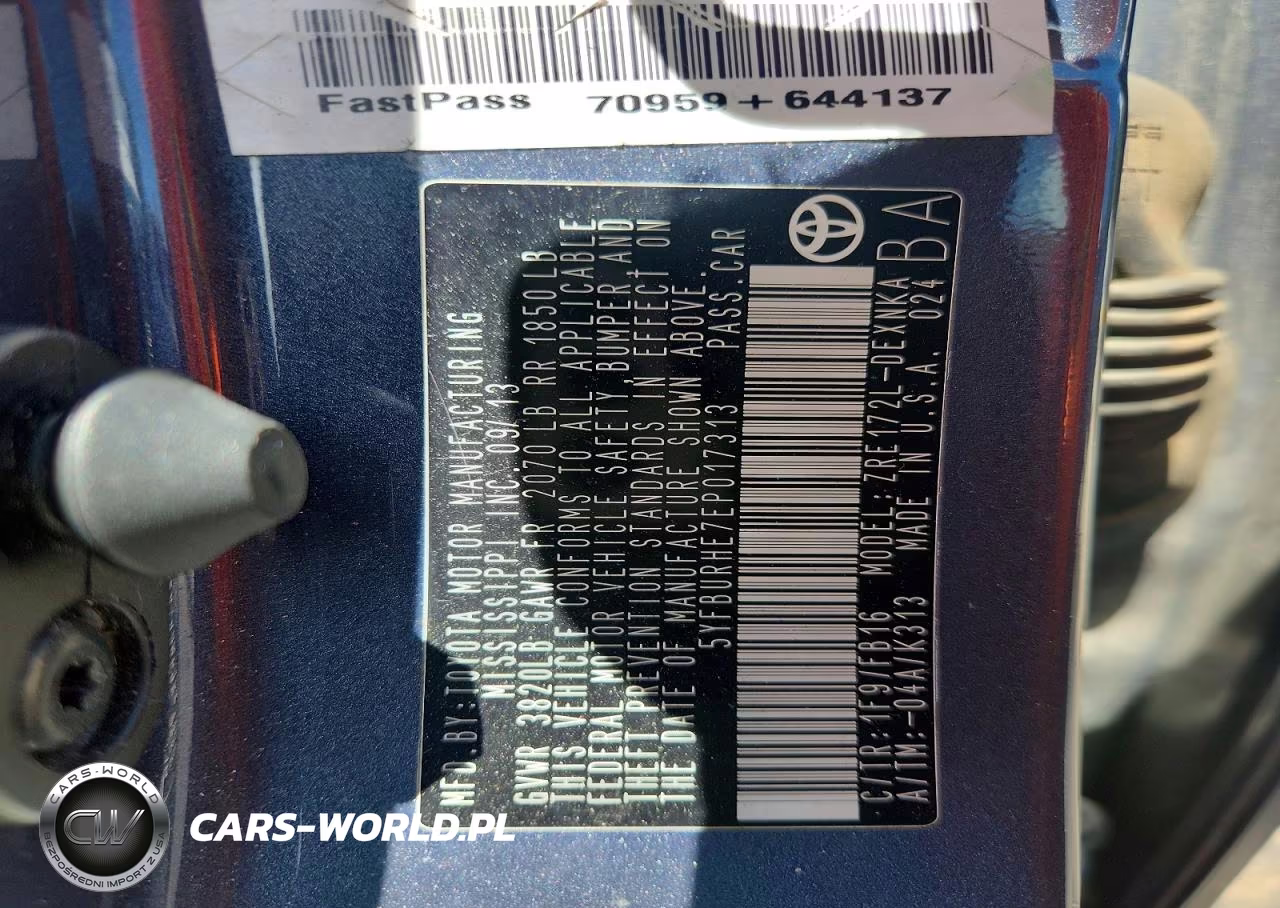 2014 Toyota Corolla Le VIN:5YFBURHE7EP017313 - 12
