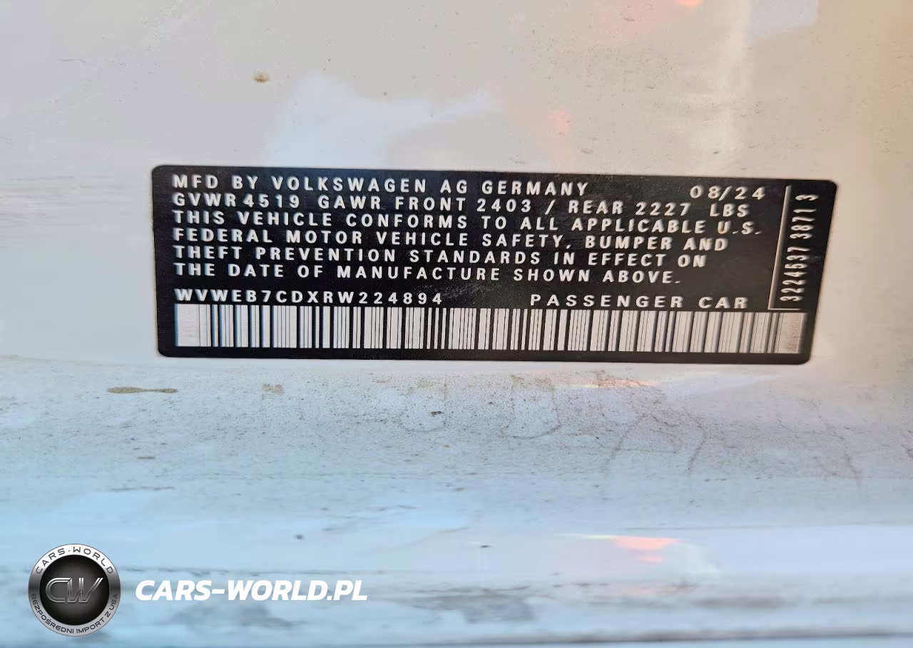 2024 Volkswagen Golf R VIN:WVWEB7CDXRW224894 - 12