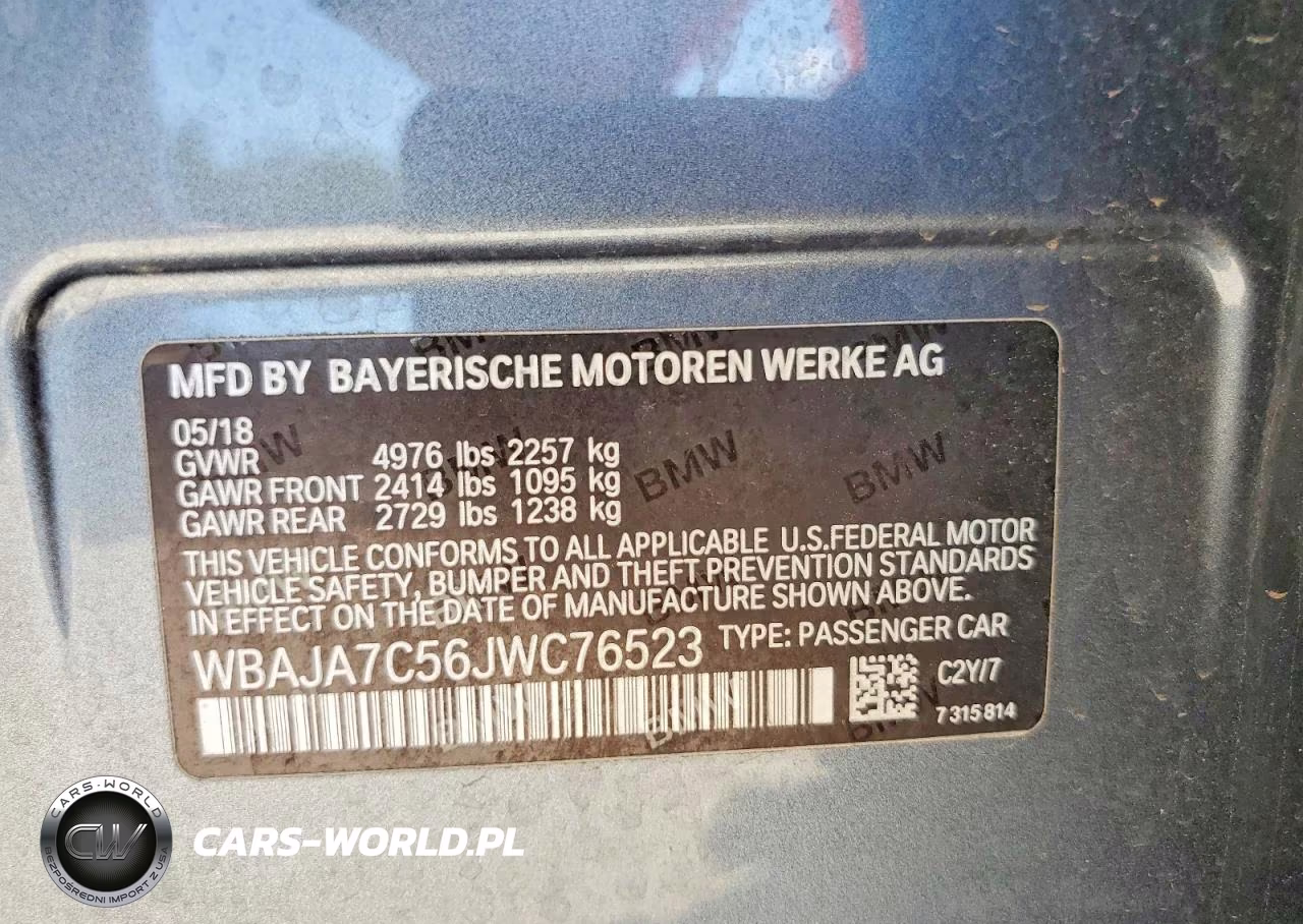 2018 BMW 530 Xi VIN:WBAJA7C56JWC76523 - 12