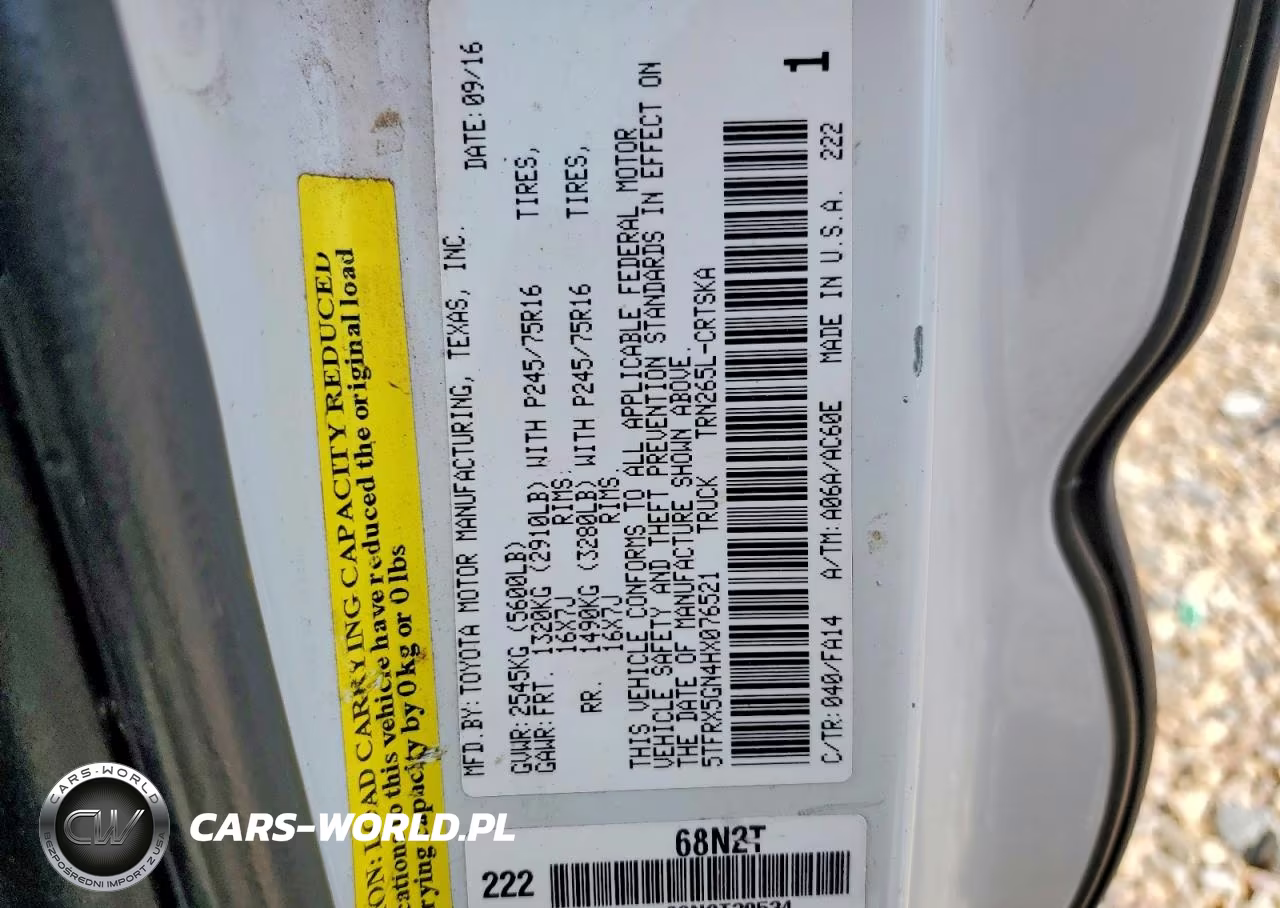 2017 Toyota Tacoma Sr VIN:5TFRX5GN4HX076521 - 12