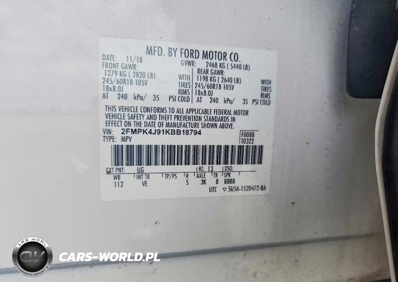 2019 Ford Edge Sel VIN:2FMPK4J91KBB18794 - 13