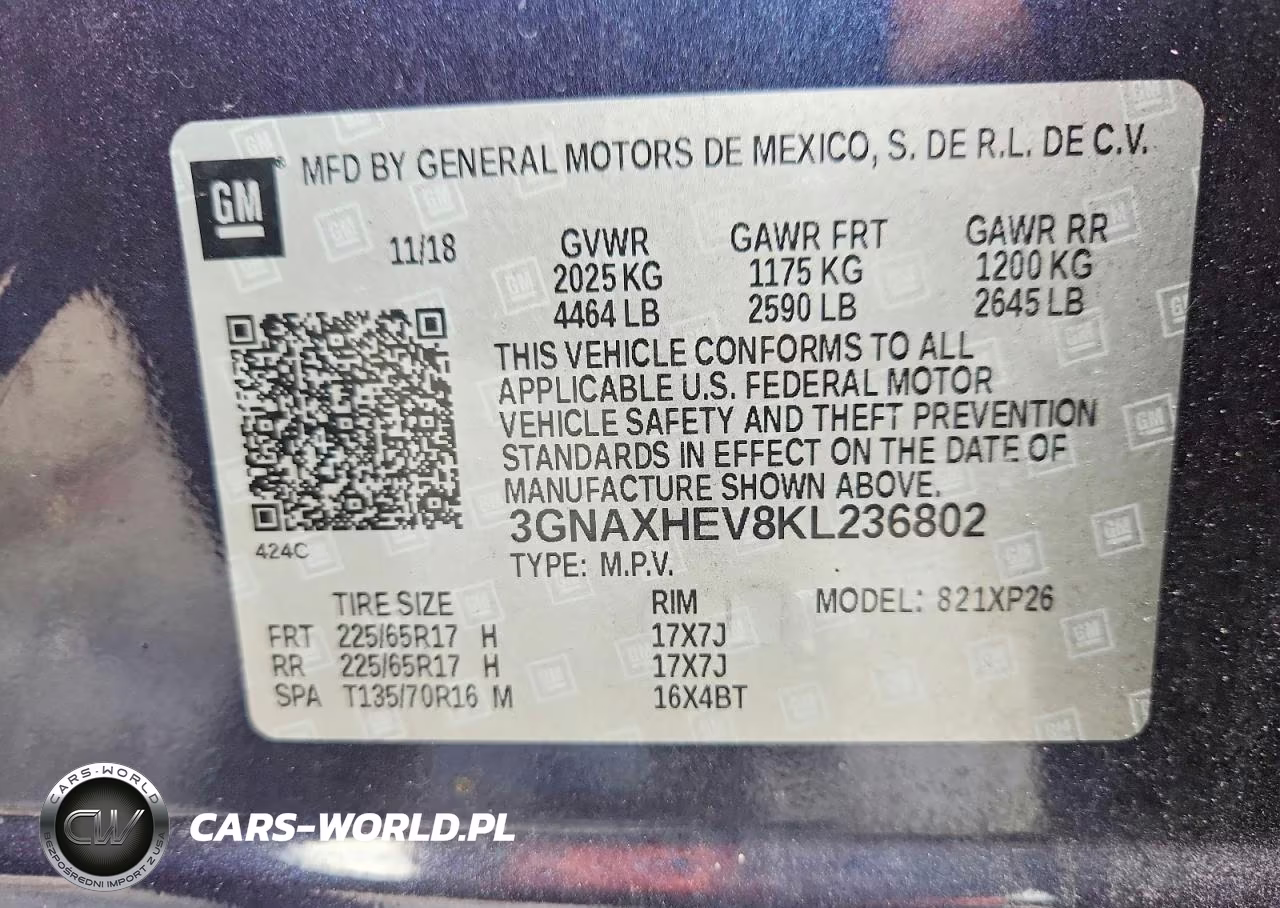 CHEVROLET EQUINOX LS VIN:3GNAXHEV8KL236802 - 14
