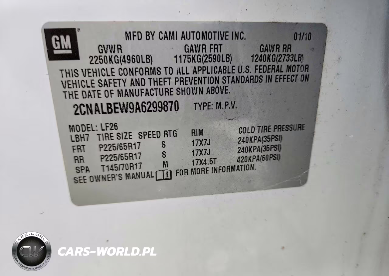 2010 Chevrolet Equinox Ls VIN:2CNALBEW9A6299870 - 13