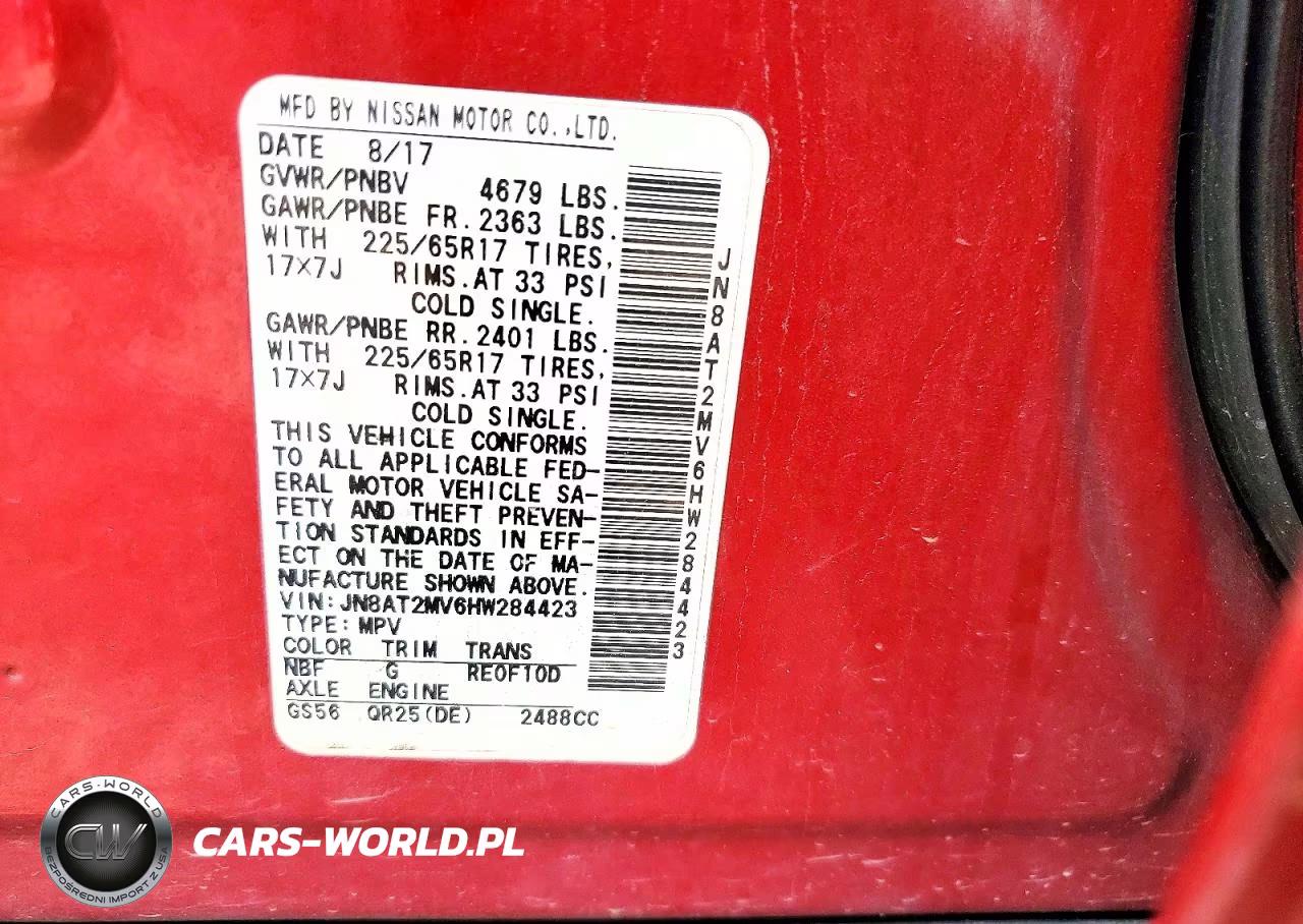 2017 Nissan Rogue Sv VIN:JN8AT2MV6HW284423 - 14