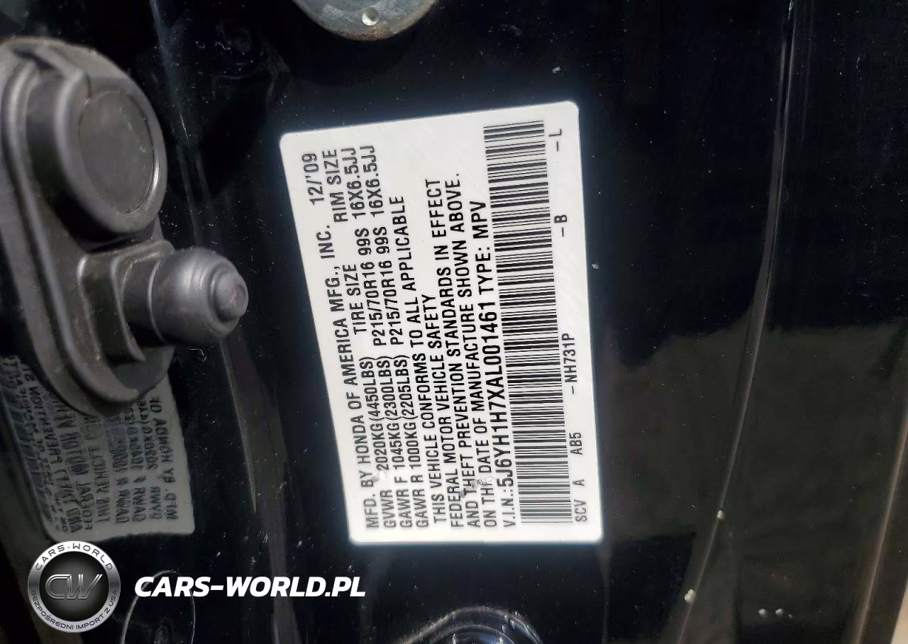 2010 Honda Element Ex VIN:5J6YH1H7XAL001461 - 12