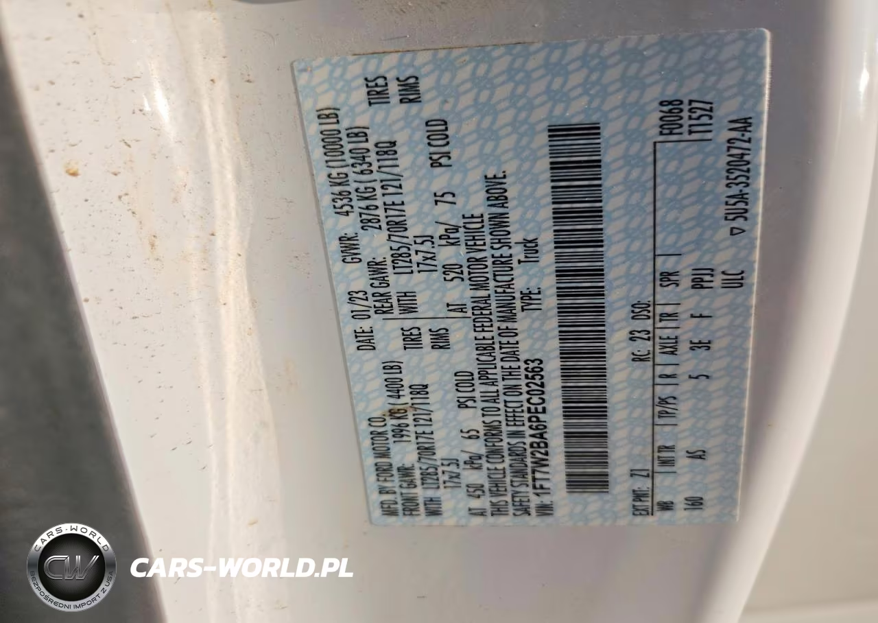 2023 Ford F250 Super Duty VIN:1FT7W2BA6PEC02563 - 12